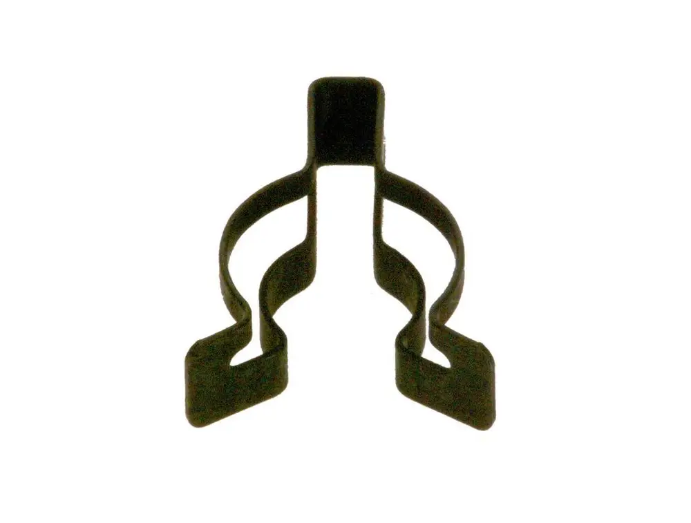 Schwarze Metallklammer mit offenem Design, hergestellt von Bosch, zur Befestigung oder Unterstützung von Bauteilen.